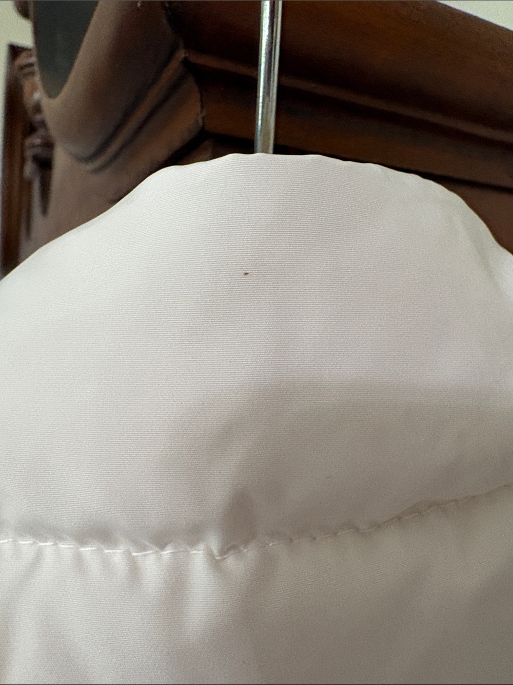 *Talbots Fur Collar Winter White Chevron Quilted Puffer Down Zipper Vest Layers - Picture 15 of 16